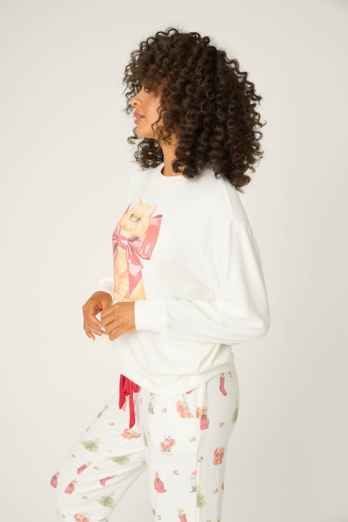 Feline Festive Cat Print Sweater
