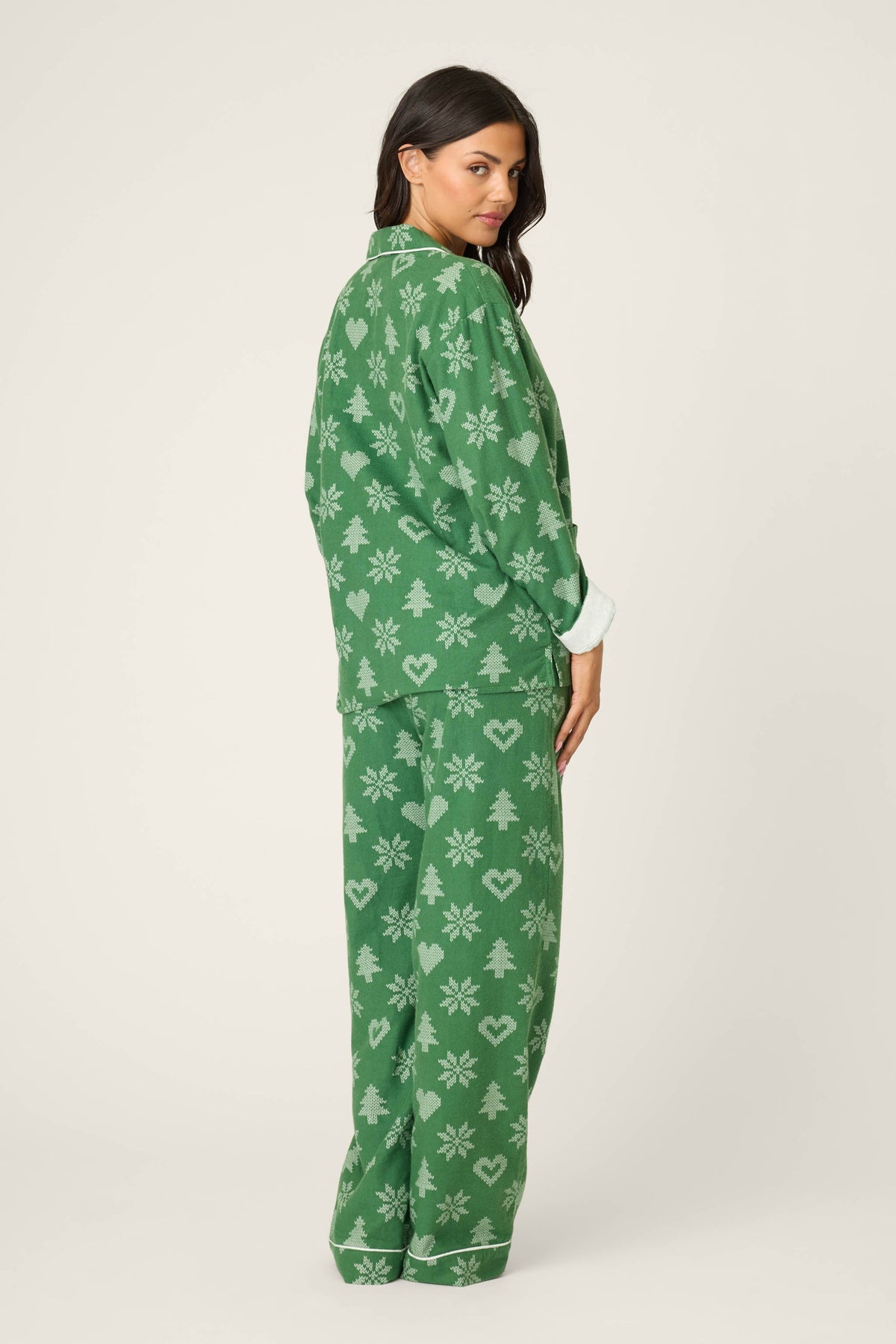 4-Piece Tree & Heart Print Flannel Gift Set