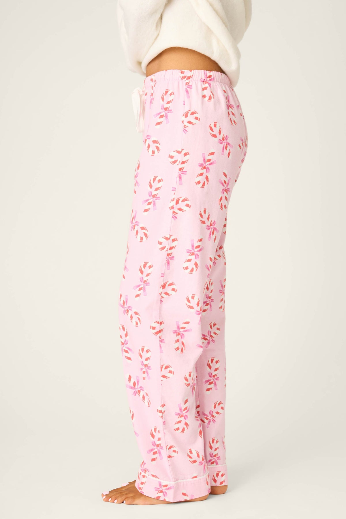 Sweeter Than Sugar Candy Cane Print Flannel Pants