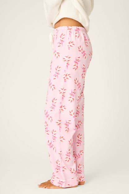 Sweeter Than Sugar Candy Cane Print Flannel Pants