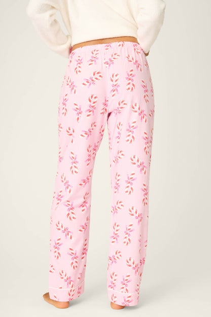 Sweeter Than Sugar Candy Cane Print Flannel Pants