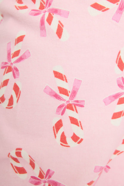 Sweeter Than Sugar Candy Cane Print Flannel Pants