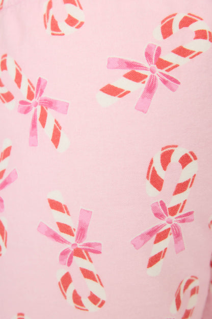 Sweeter Than Sugar Candy Cane Print Flannel Shorts