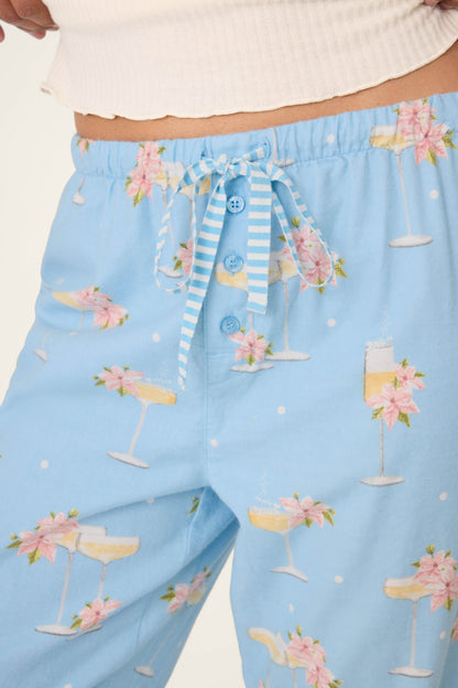 Fizz the Season Open Leg Flannel Pants