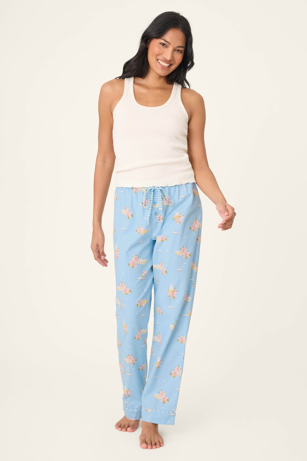 Fizz the Season Open Leg Flannel Pants
