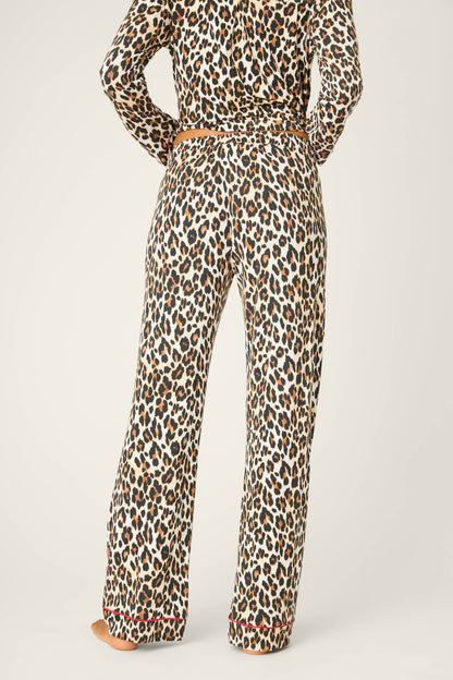 Holiday Dreams Leopard Print Open Leg Pants