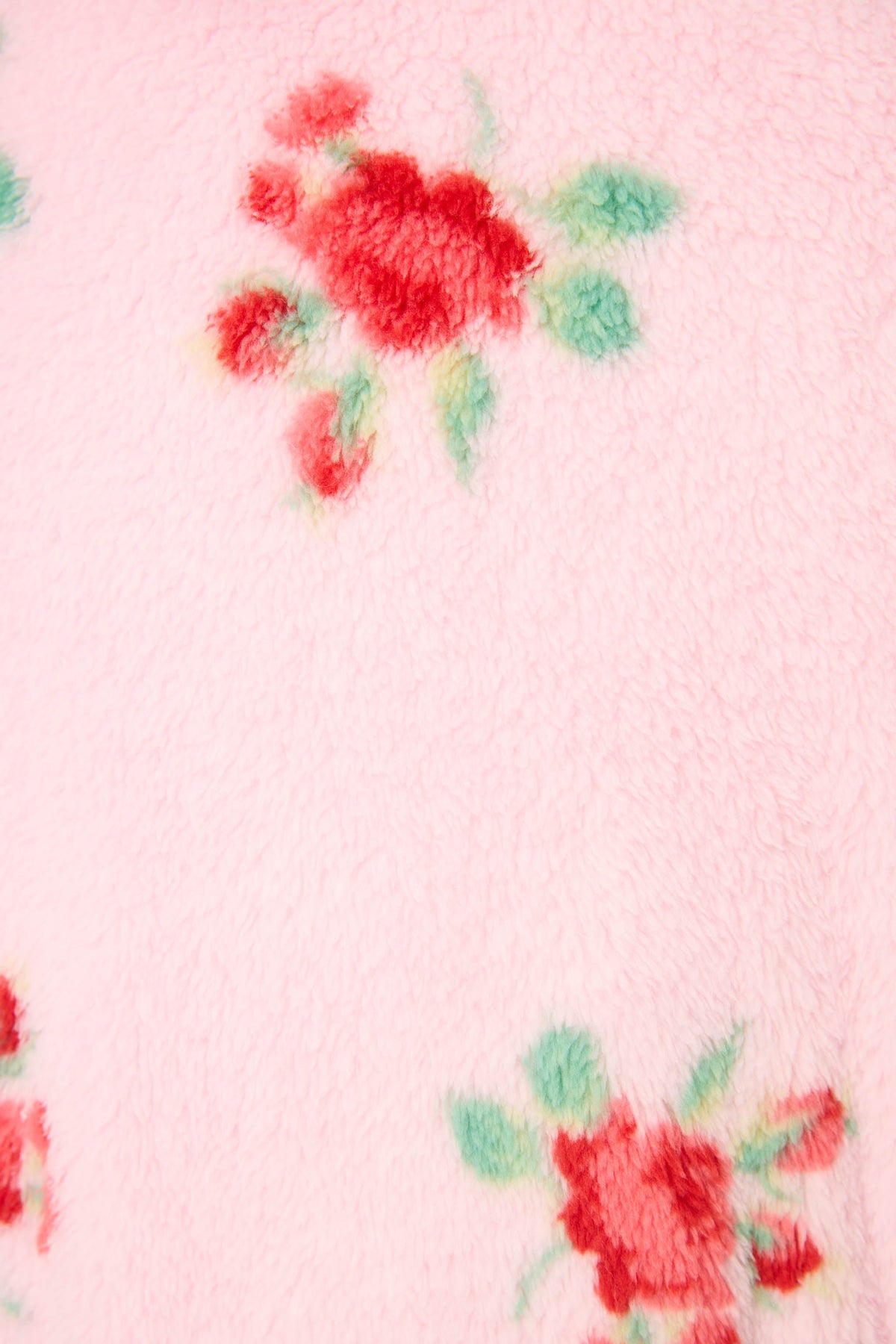 Rose Print Plush Robe