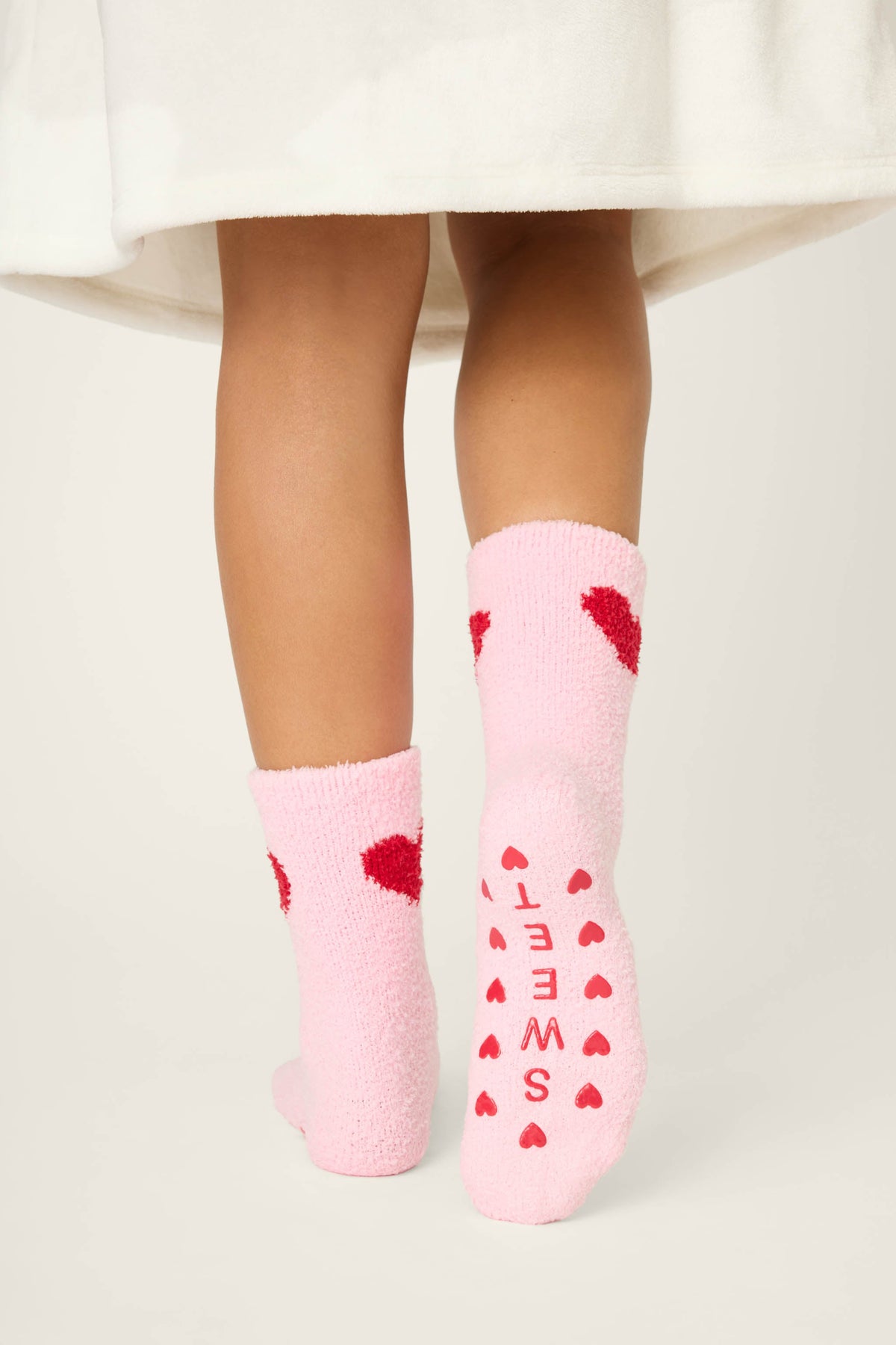 Sweeter Than Sugar Heart Print Crew Socks