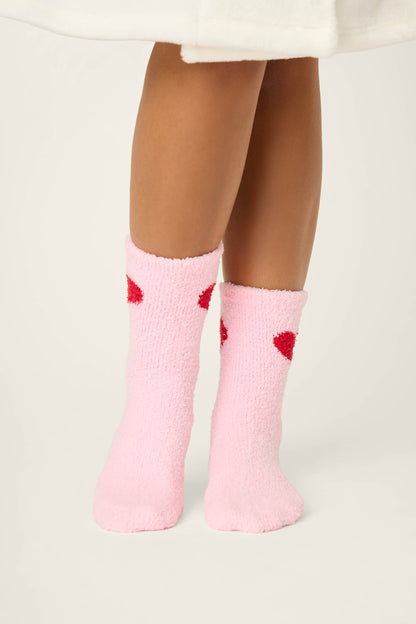 Sweeter Than Sugar Heart Print Crew Socks