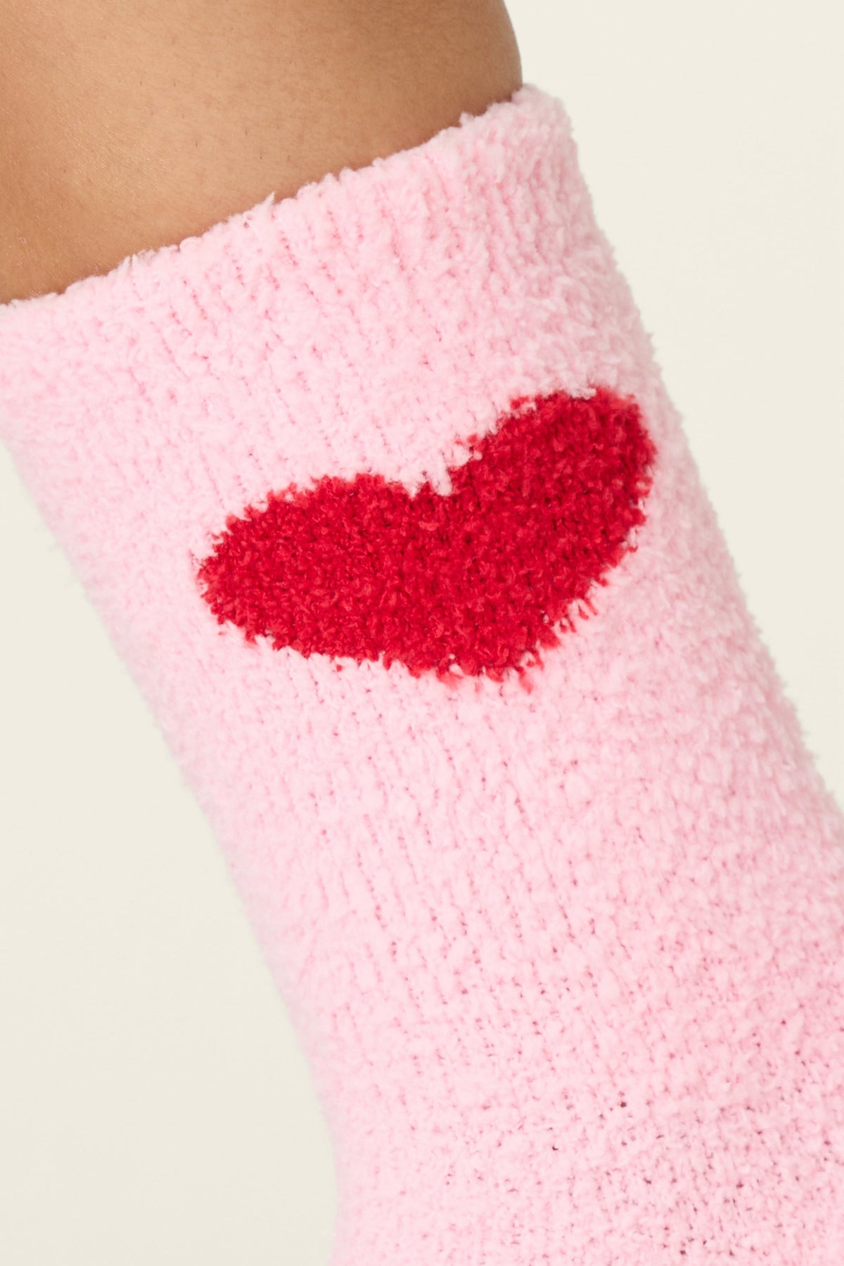 Sweeter Than Sugar Heart Print Crew Socks