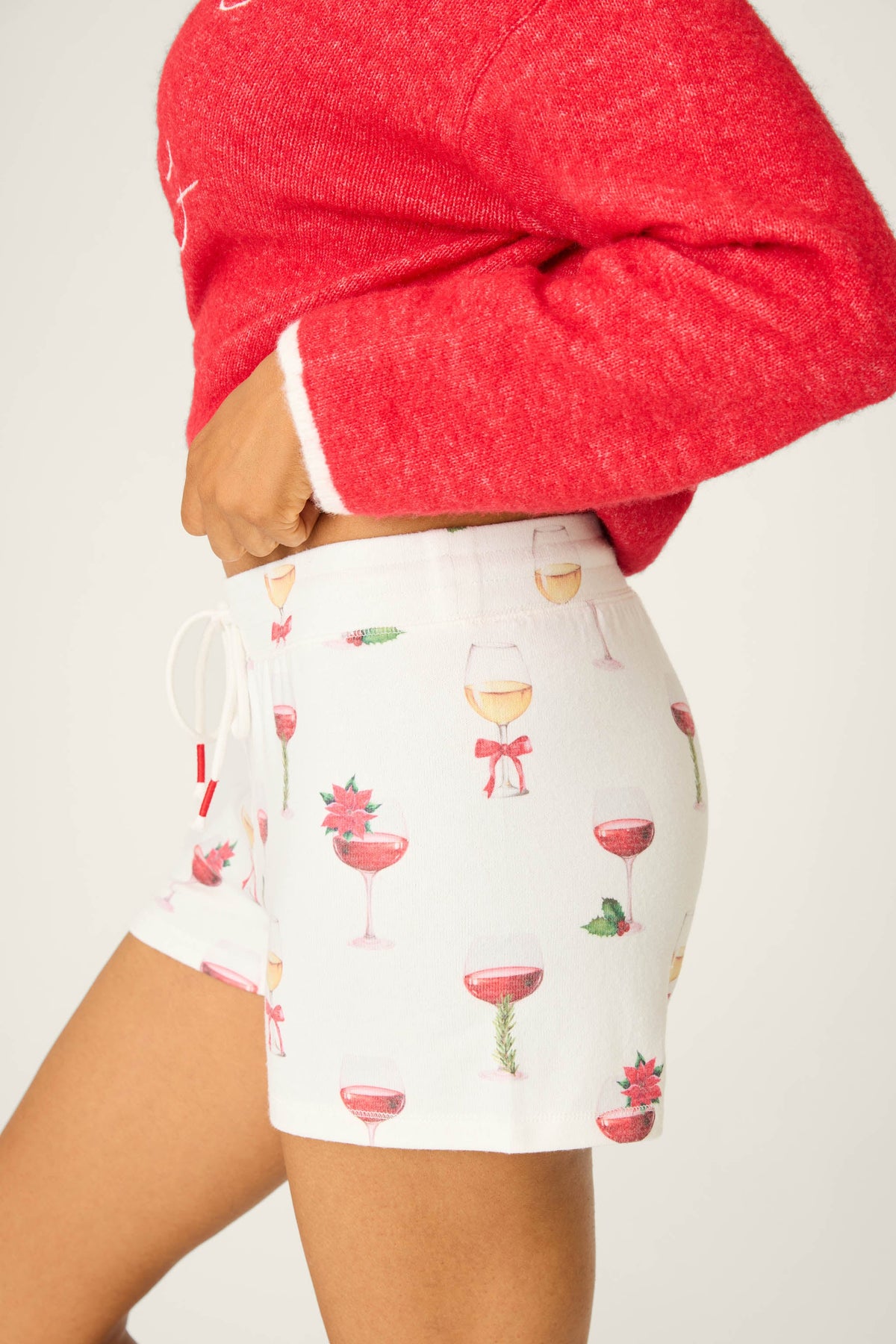 Let's Get Toasty Holiday Wine Print Shorts