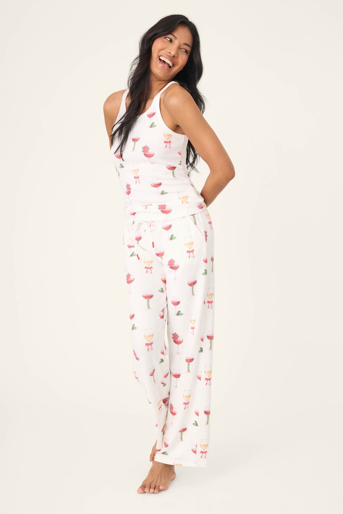 Let's Get Toasty Holiday Wine Print Tank Top