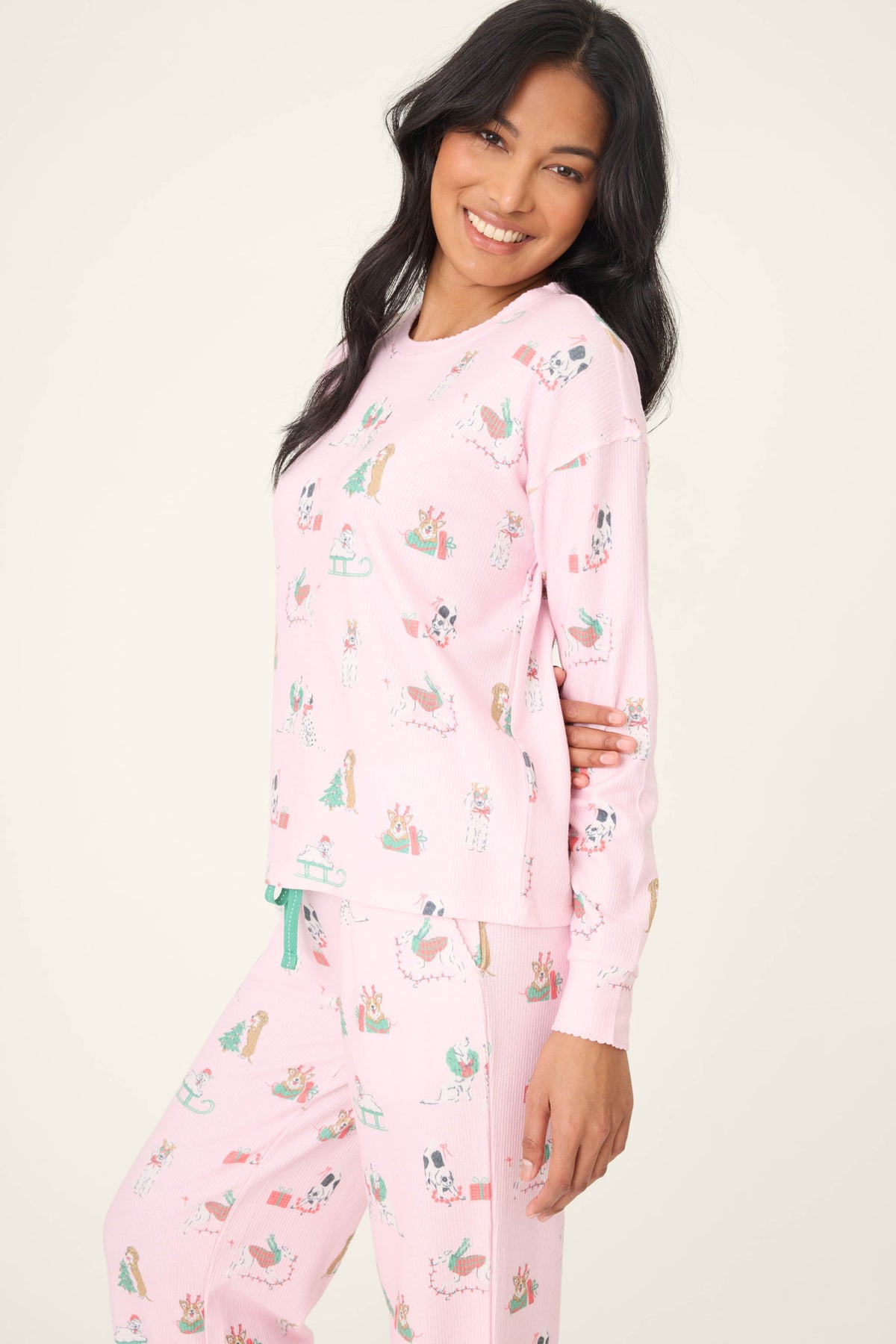 Peace & Pawlidays Dog Print Long Sleeve Top