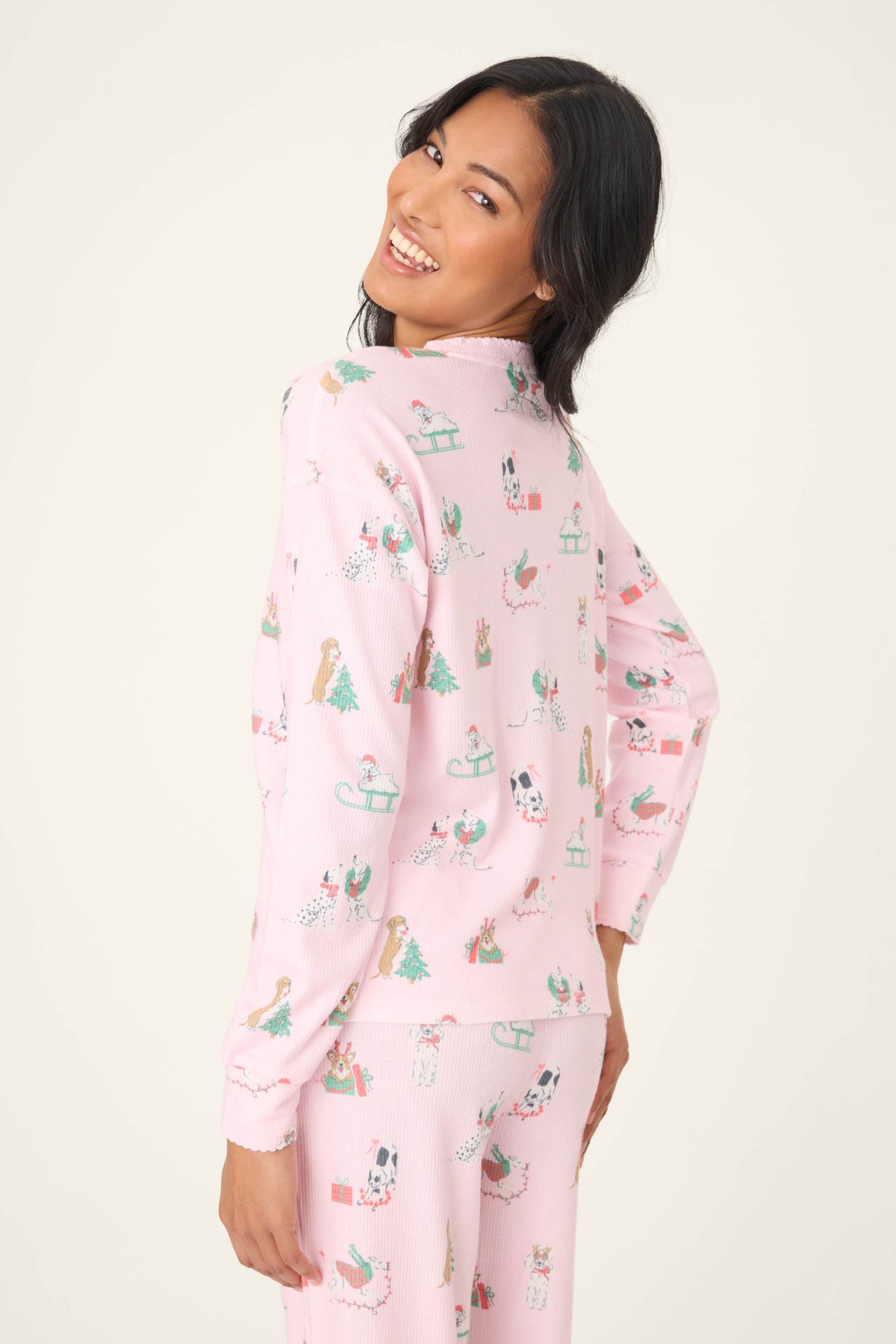 Peace & Pawlidays Dog Print Long Sleeve Top