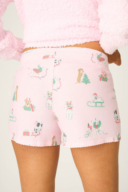 Peace & Pawlidays Dog Print Shorts