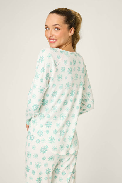Snowflake Wishes Pointelle Henley Top