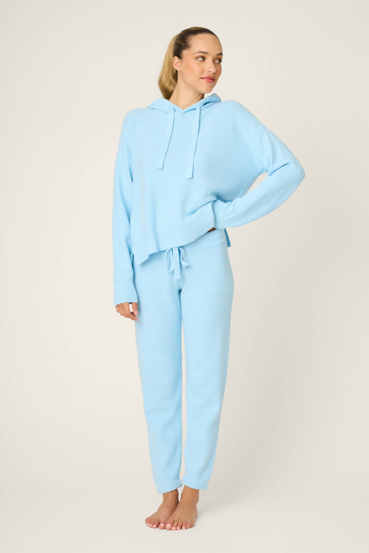 Sweater Weather Light Sky Banded Pants