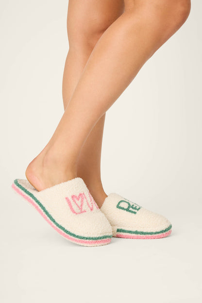 Peace & Pawlidays Ivory Slippers