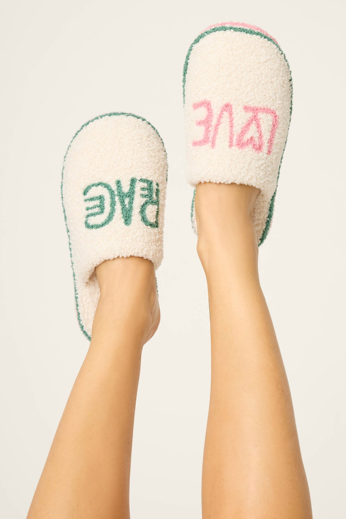 Peace & Pawlidays Ivory Slippers