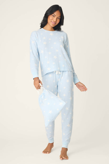 3-Piece Star Print Thermal Velour PJ Set