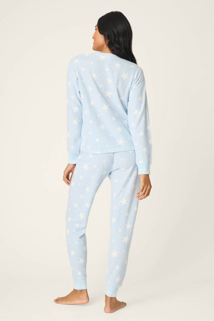 3-Piece Star Print Thermal Velour PJ Set