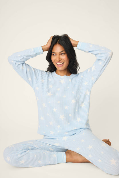 3-Piece Star Print Thermal Velour PJ Set