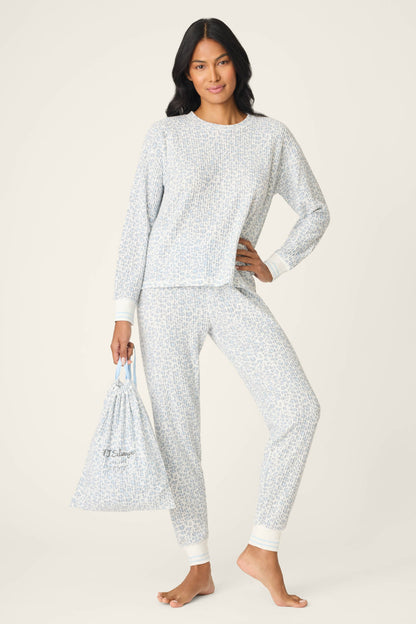 3-Piece Leopard Print Thermal Velour PJ Set