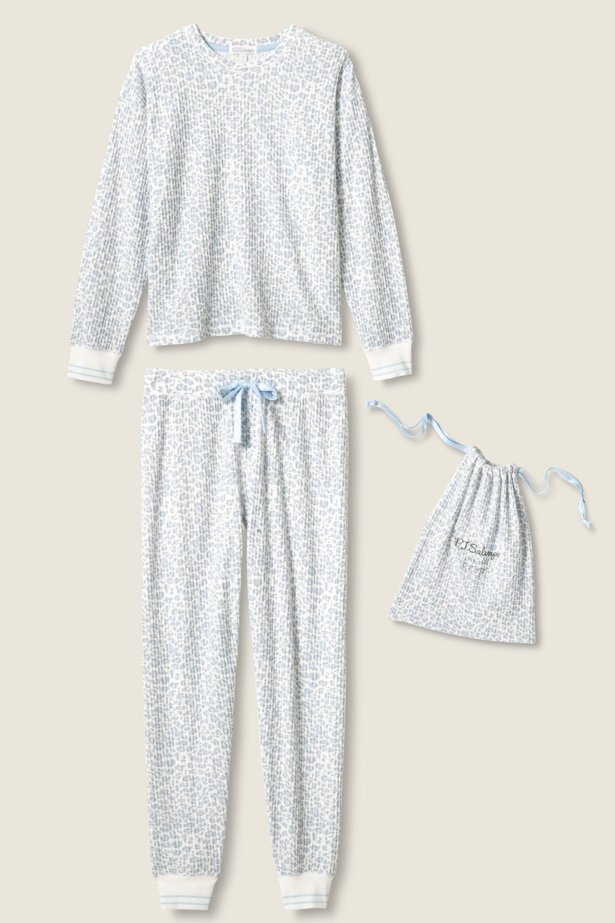 3-Piece Leopard Print Thermal Velour PJ Set