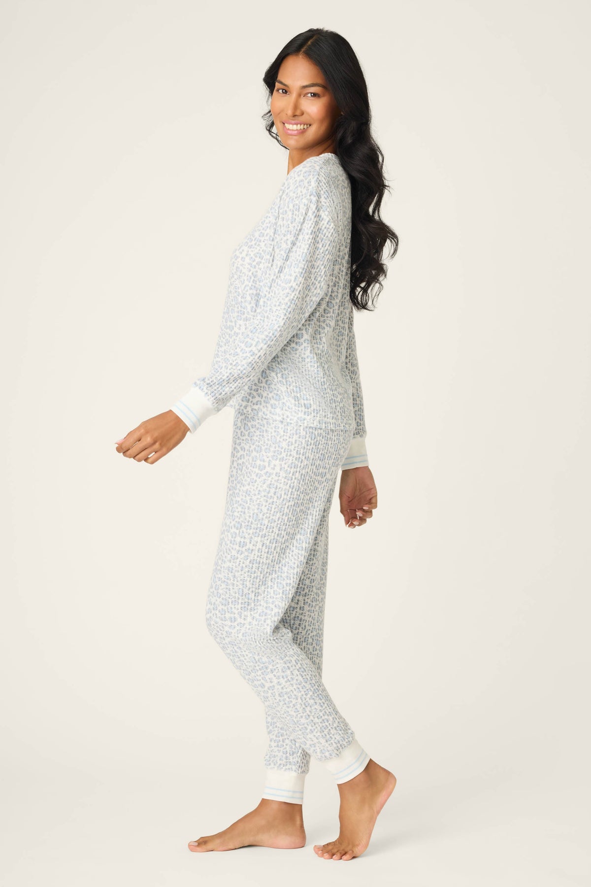 3-Piece Leopard Print Thermal Velour PJ Set