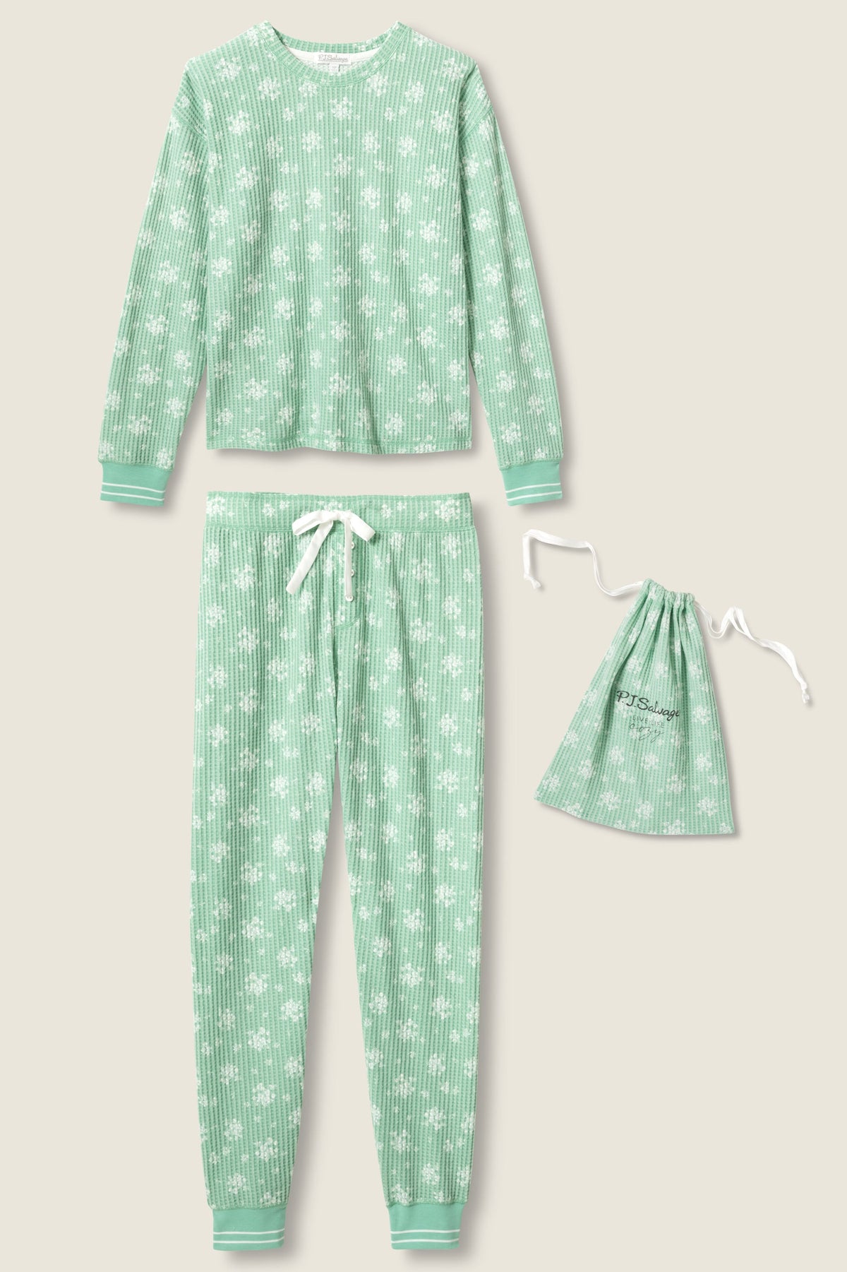 3-Piece Snowflake Print Thermal Velour PJ Set