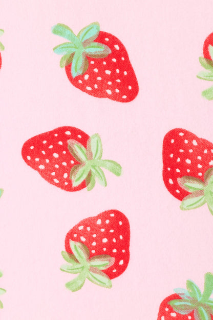 Sweet Dreams Strawberry Print 3-Piece Flannel PJ Set