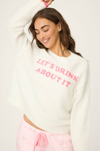 Happy Hour "Lets Drink About it" Snuggle Sweater