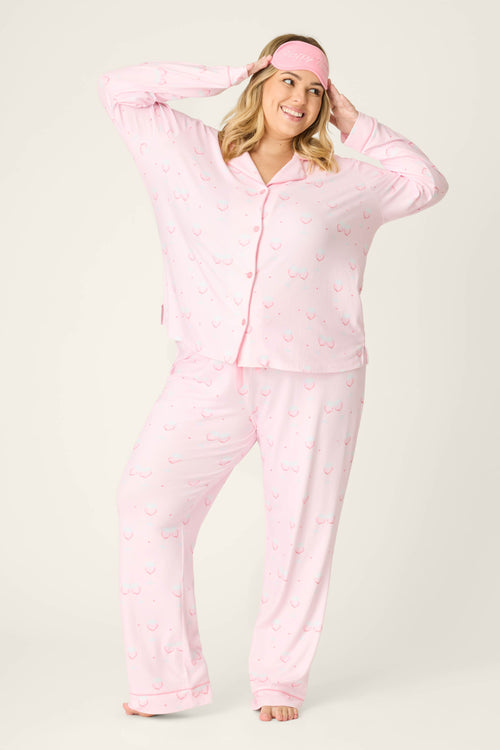 Happy Hour Wine Glass Print 3-Piece Plus Size PJ Set