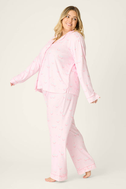 Happy Hour Wine Glass Print 3-Piece Plus Size PJ Set