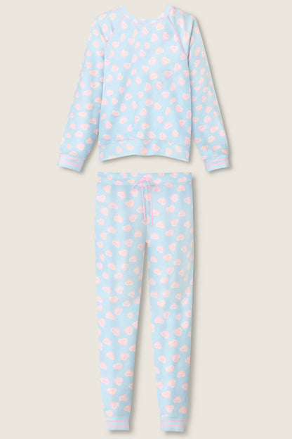 Sweetheart Love Hearts Print Peachy PJ Set