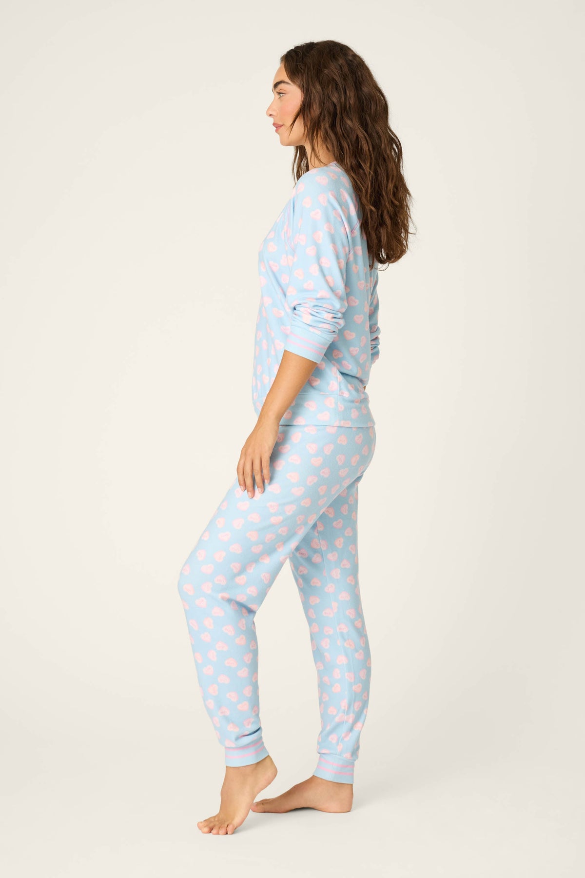 Sweetheart Love Hearts Print Peachy PJ Set
