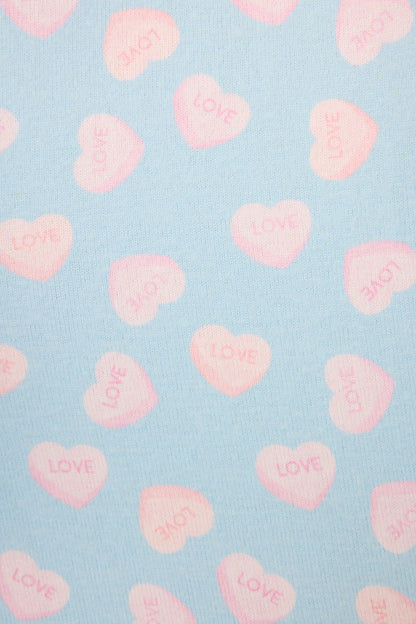 Sweetheart Love Hearts Print Peachy PJ Set