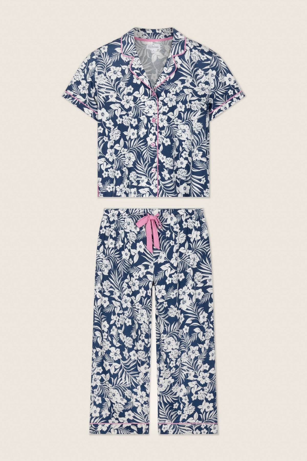 Cotton Jersey Midnight Garden Cropped PJ Set