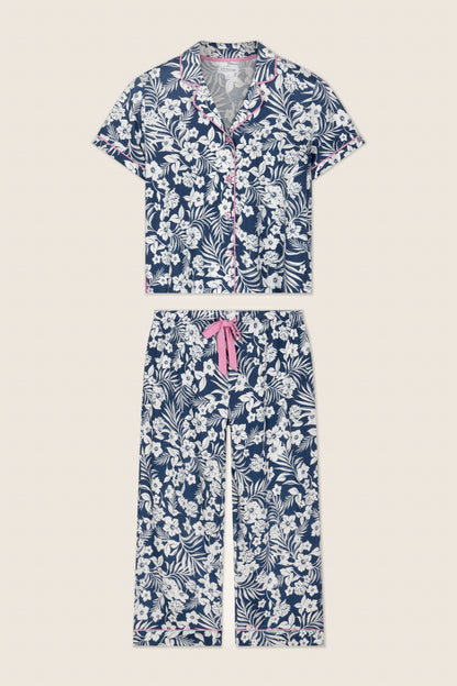 Cotton Jersey Midnight Garden Cropped PJ Set