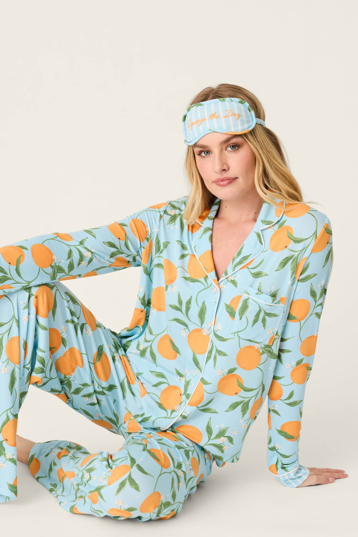 Citrus Dreams Morning Squeeze Long 3-Piece PJ Set