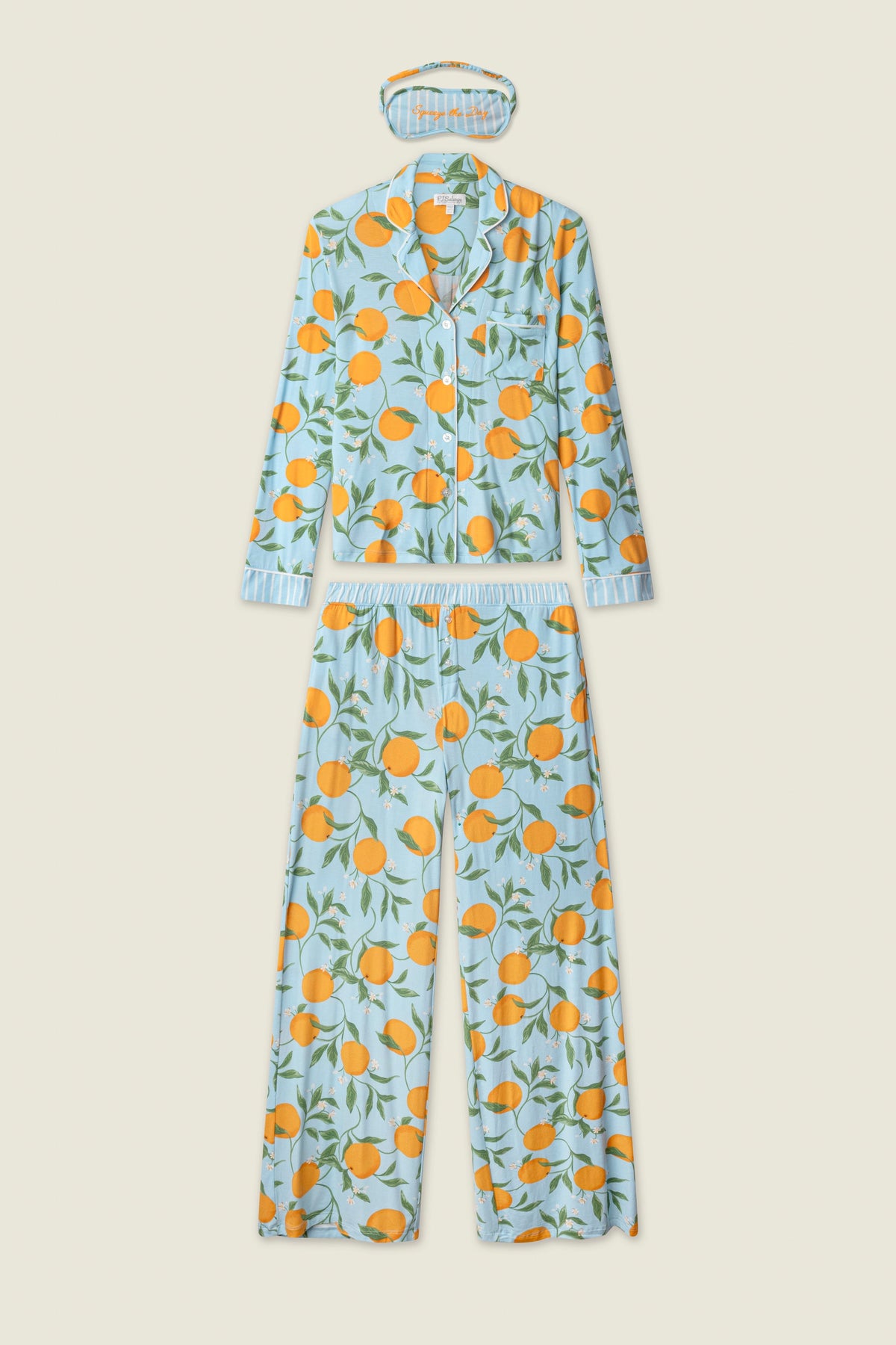 Citrus Dreams Morning Squeeze Long 3-Piece PJ Set