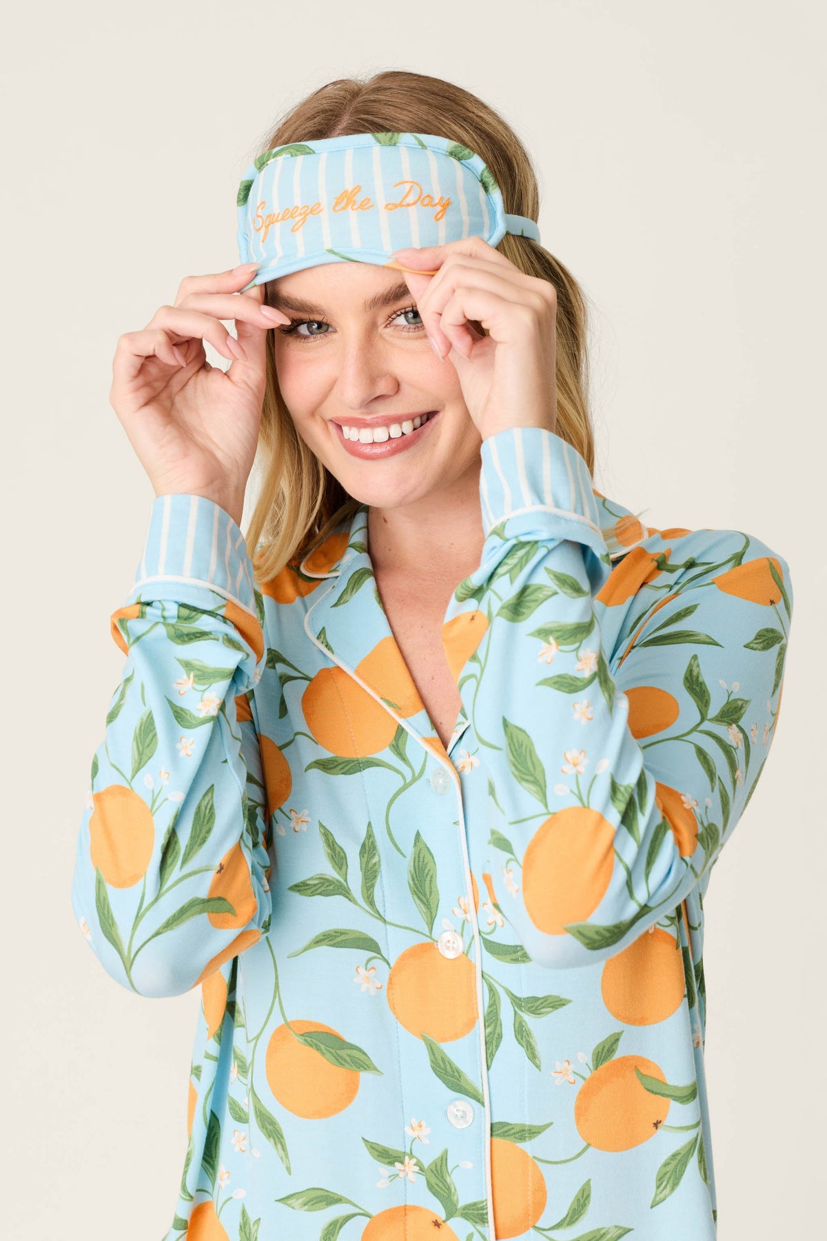 Citrus Dreams Morning Squeeze Long 3-Piece PJ Set