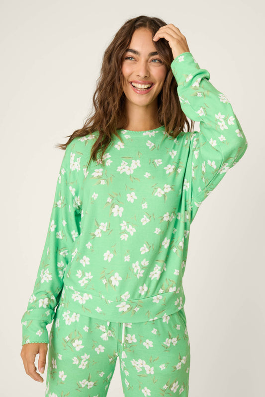 C'est La Vie Floral Print Long Sleeve Top