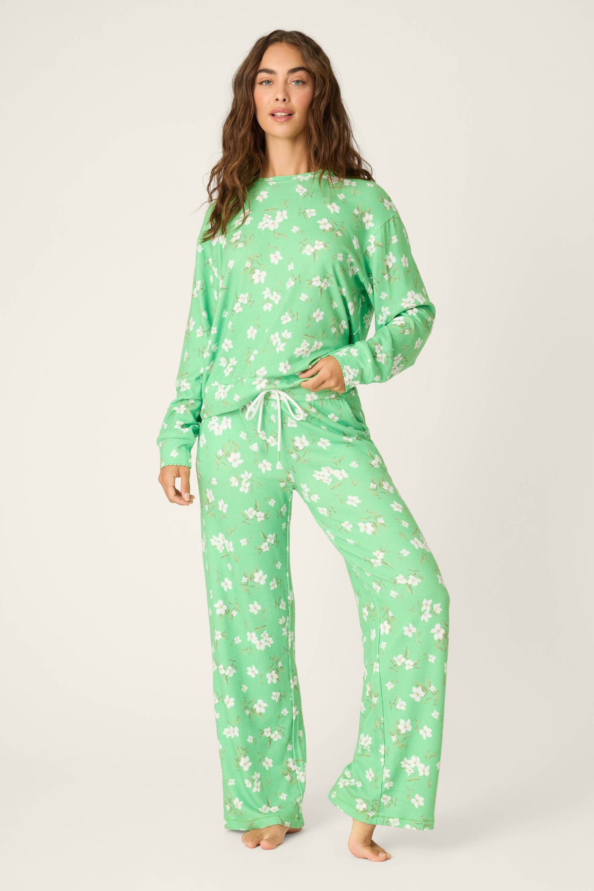 C'est La Vie Floral Print Long Sleeve Top
