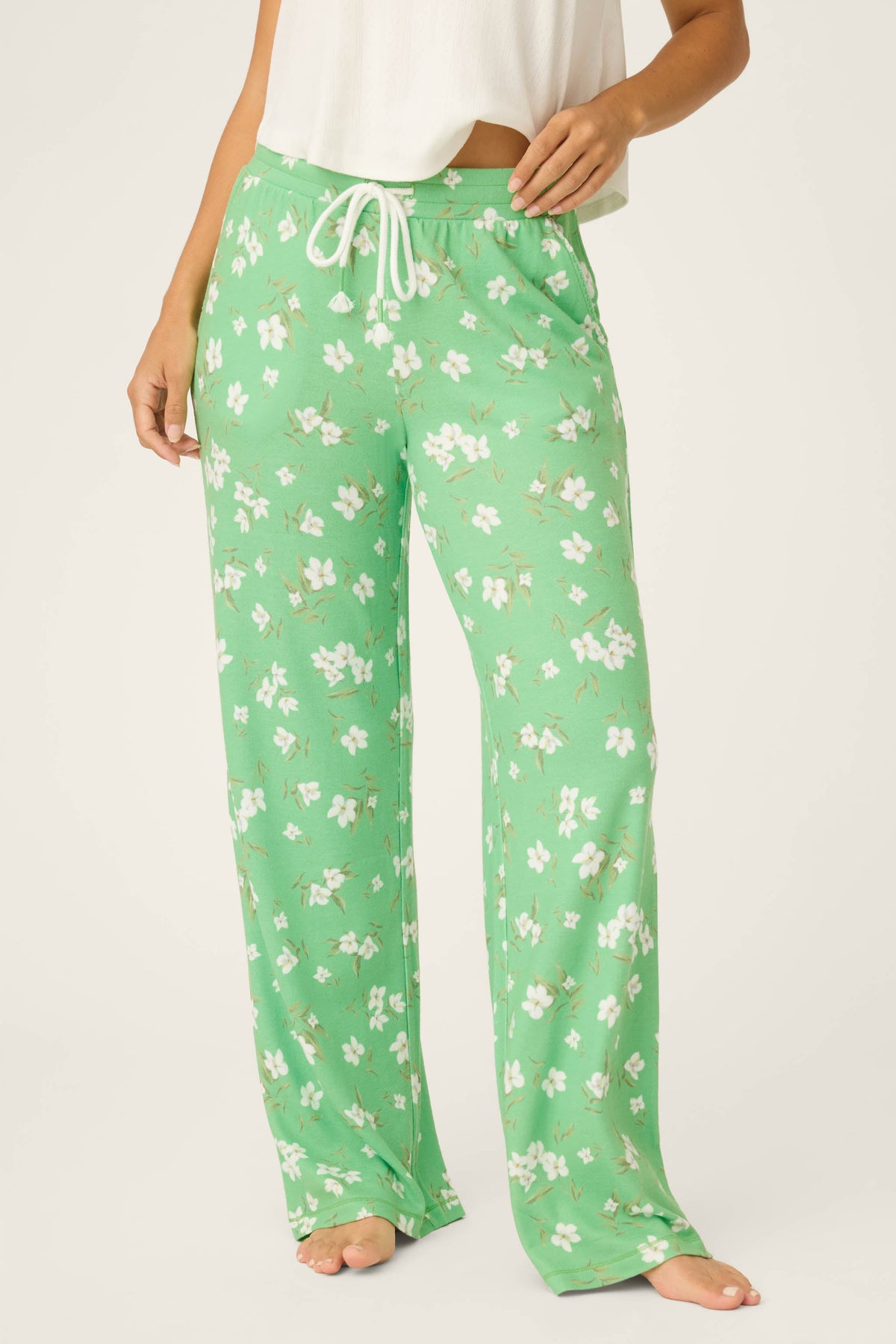 C'est La Vie Floral Print Open Leg Pants
