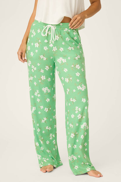 C'est La Vie Floral Print Open Leg Pants