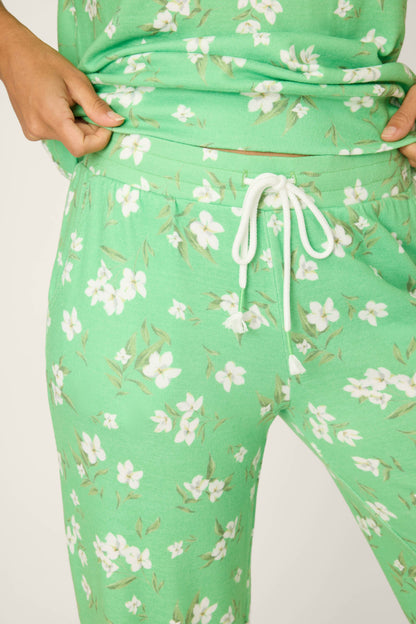 C'est La Vie Floral Print Open Leg Pants