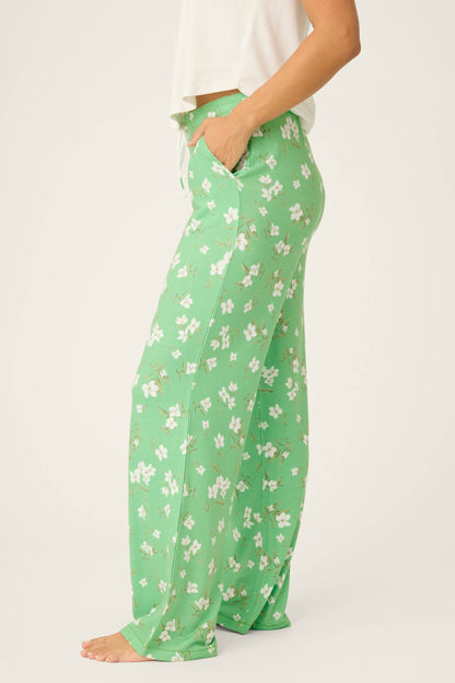 C'est La Vie Floral Print Open Leg Pants