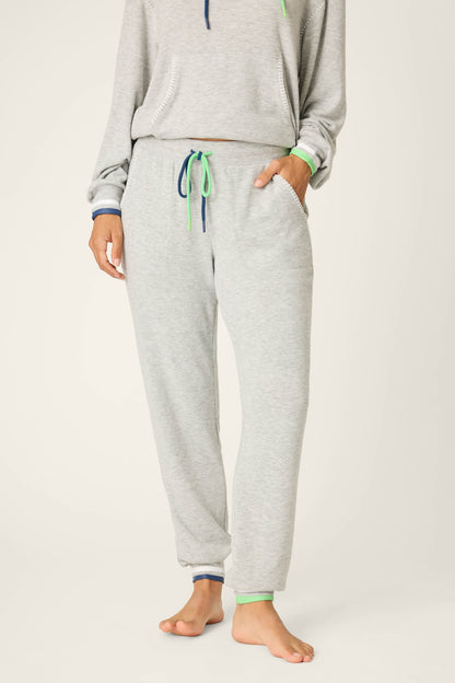 C'est La Vie Heather Grey Banded Pants