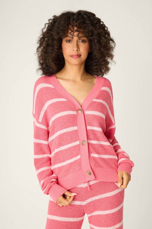 Cozy Up Cotton Berry Kiss Cardigan